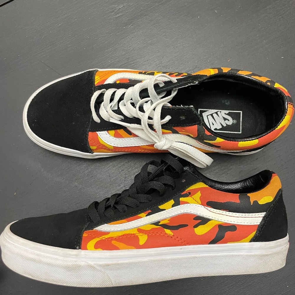 Vans Old Skool Pop Camo Orange M size8.5/ W size 10